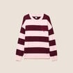 Pull col rond bordeaux femme