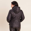 Doudoune d&eacute;perlante droite zipp&eacute;e noir femme