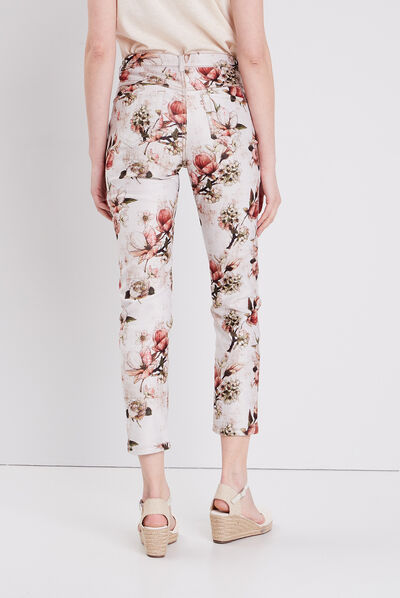 Pantalon réversible confortable beige femme