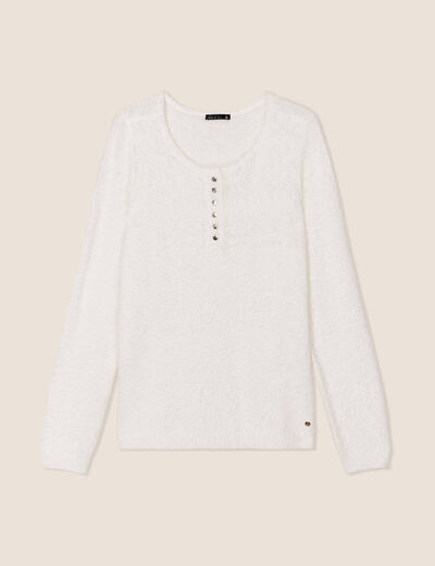 Pull manches longues ecru femme