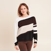 Pull col rond manches longues creme femme