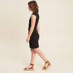 Robe courte ajustée noir femme