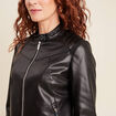 Blouson simili cuir noir femme