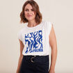 T-shirt manches courtes ecru femme