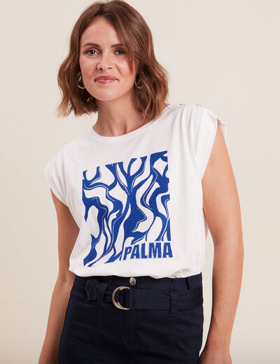 T-shirt manches courtes ecru femme