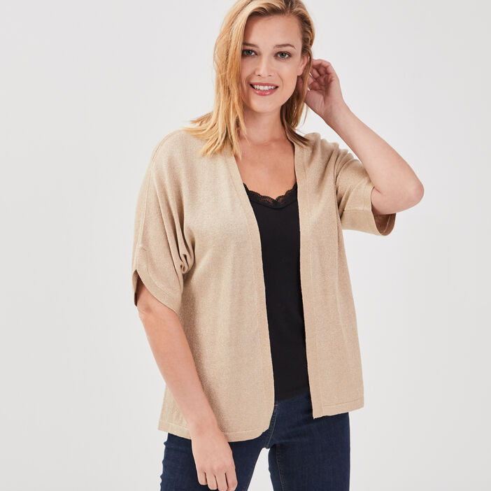 Gilet manches courtes marron clair femme | Bréal
