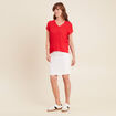 Pull à manches courtes rouge femme