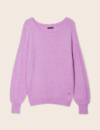 Pull manches longues violet femme
