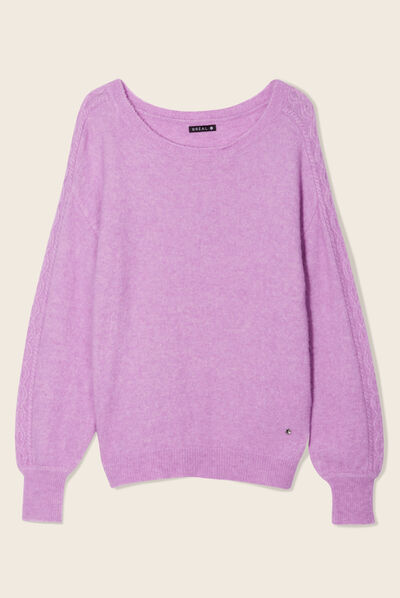 Pull manches longues violet femme
