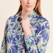 Chemise manches longues bleu femme