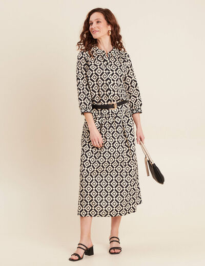 Chemise manches 3/4 noir femme