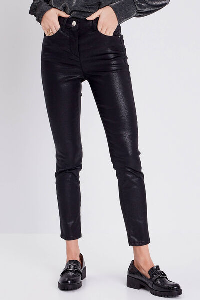 PANTALON LÉGER ENDUIT MAGIQUE noir femme