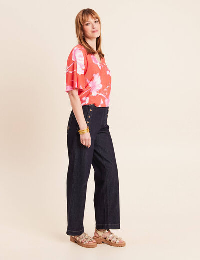 Blouse manches courtes rouge femme