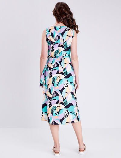 Robe midi portefeuille bleu femme