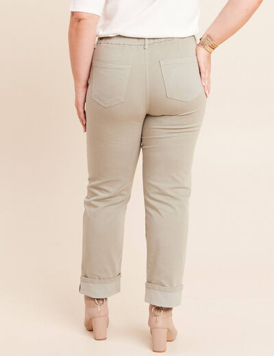 Pantalon coupe mom 7/8&egrave;me vert clair femme