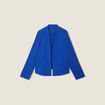 Veste droite fluide bleu electrique femme