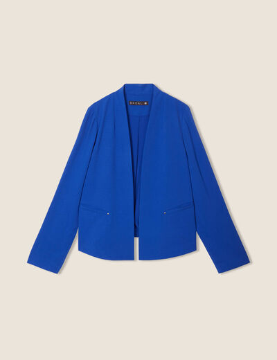 Veste droite fluide bleu electrique femme