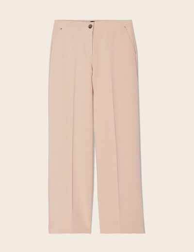 Pantalon large fluide à pinces sable femme