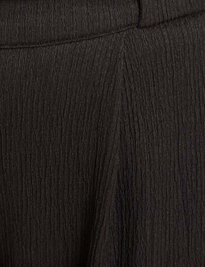 Pantalon large taille haute noir femme