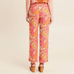 Pantalon large taille haute orange femme