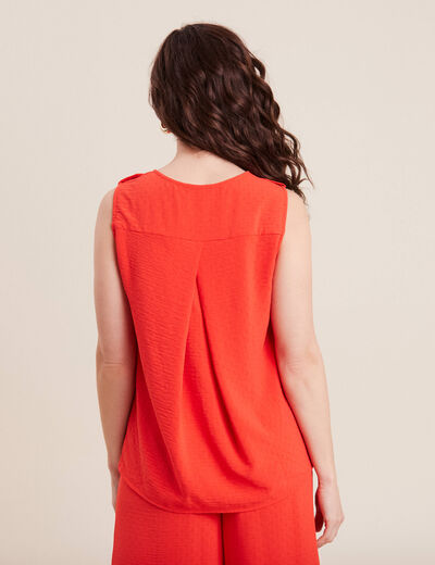 Blouse sans manches orange femme