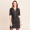 Robe &agrave; paillettes avec ceinture int&eacute;gr&eacute;e noir femme