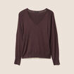 Pull manches longues marron femme