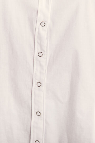 Chemise manches longues ecru femme