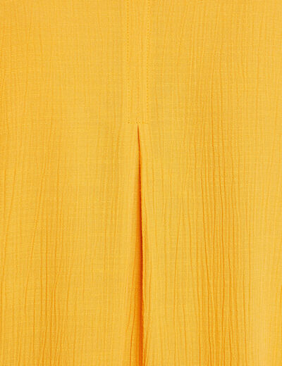 Chemise manches courtes jaune moutarde femme