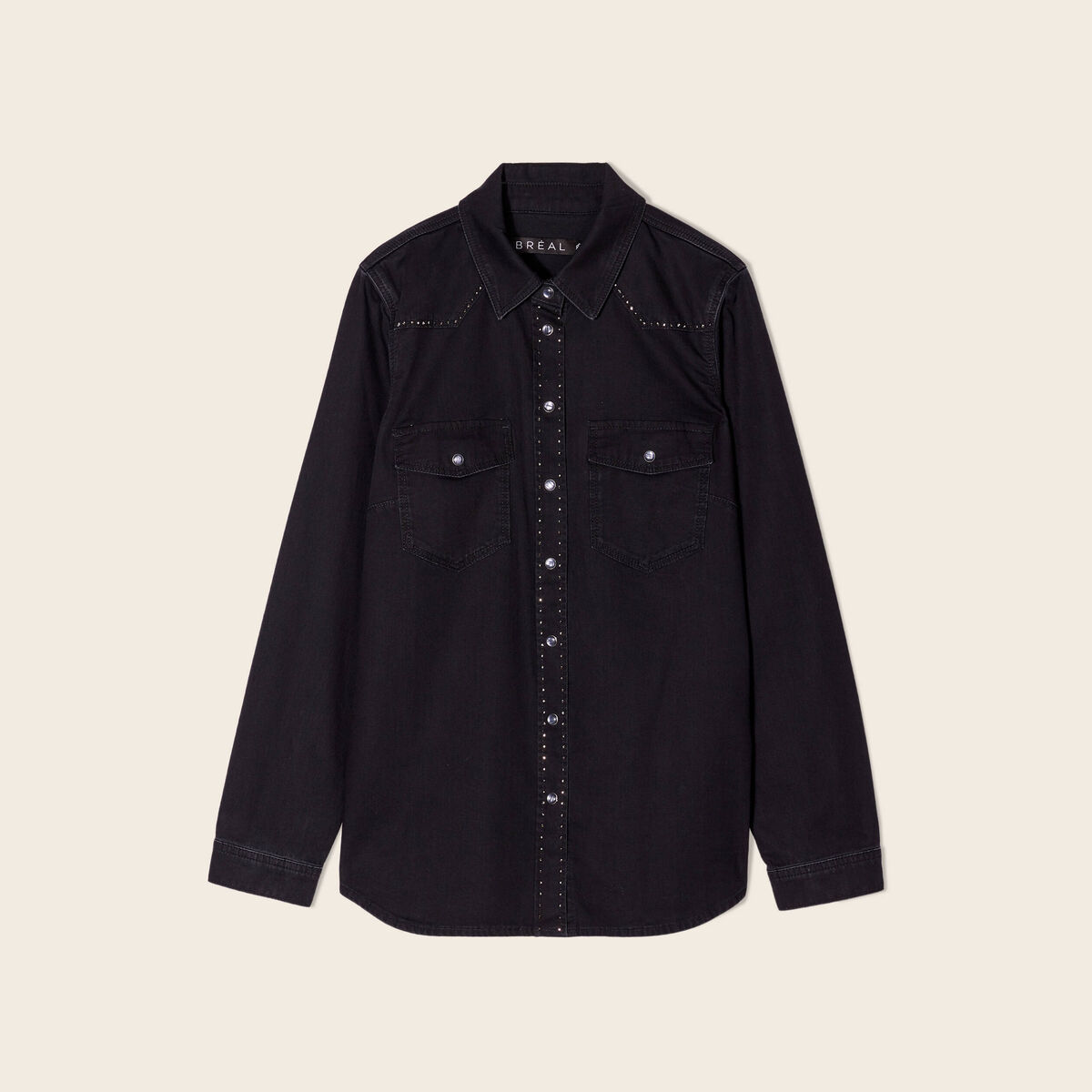 Chemise en jean noir femme