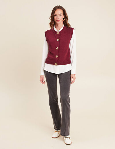 Gilet sans manches bordeaux femme