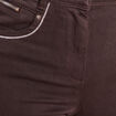 Pantalon droit taille haute marron fonc&eacute; femme