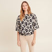 Blouse manches 3/4 noir femme