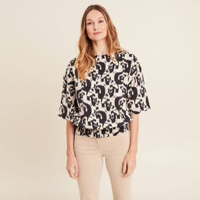 blouse manches 34 noir femme Blouse manches 3/4 noir femme