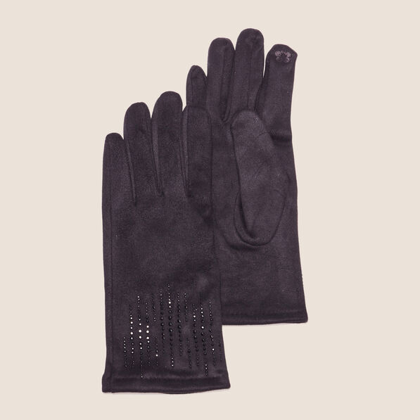 gants avec strass noir femme Gants avec strass noir femme