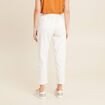 Pantalon coupe droite à coulisse blanc femme