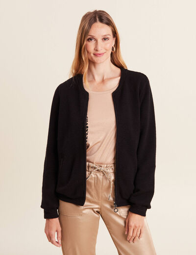 Gilet réversible manches longues noir femme