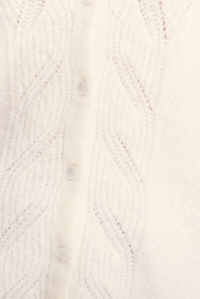 Gilet manches longues ecru femme