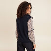 T-shirt col rond manches longues bleu marine femme