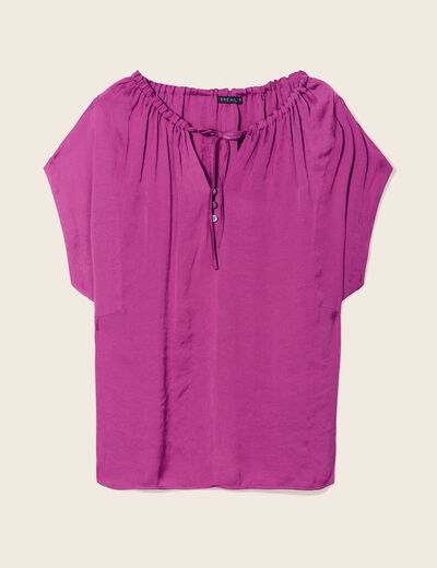 Blouse manches courtes violet femme