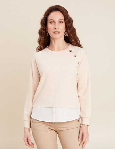 Sweat manches longues sable femme