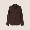 Chemise manches longues marron femme