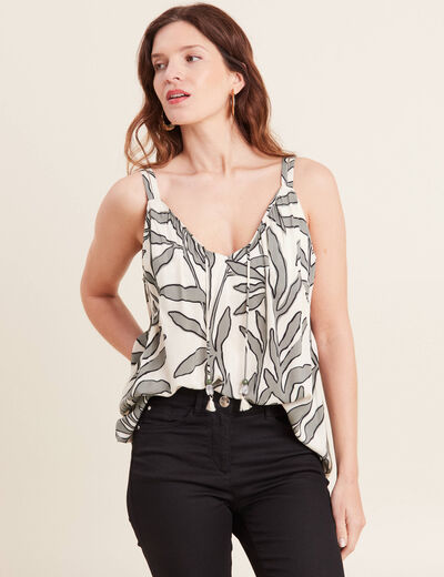Blouse bretelles fines vert femme