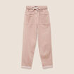 Pantalon coupe mom 7/8&egrave;me taupe femme