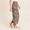 Pantalon flou large 7/8ème marron femme