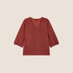 Blouse manches 3/4 couleur cuivre femme