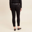 Pantalon ajust&eacute; taille bascul&eacute;e noir femme