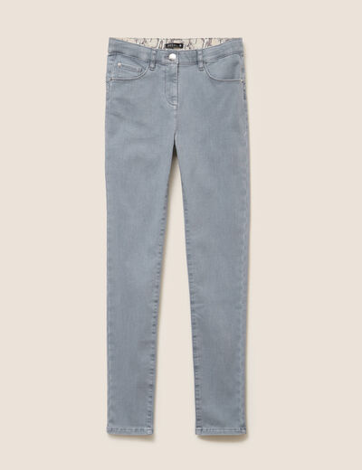 Jean magique L'Unique coupe ajust&eacute;e denim gris femme
