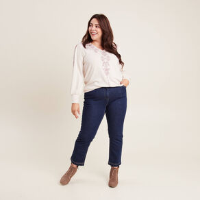T-shirt manches longues creme femme
