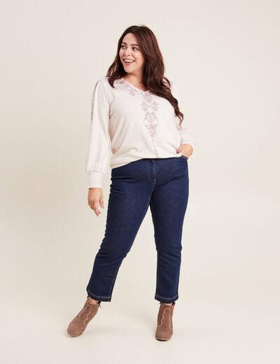 T-shirt manches longues creme femme